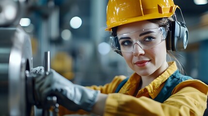 Skilled worker intently operating a high precision grinding machine in a modern industrial workshop highlighting the dedication and craftsmanship of metalworking with a complementary color scheme