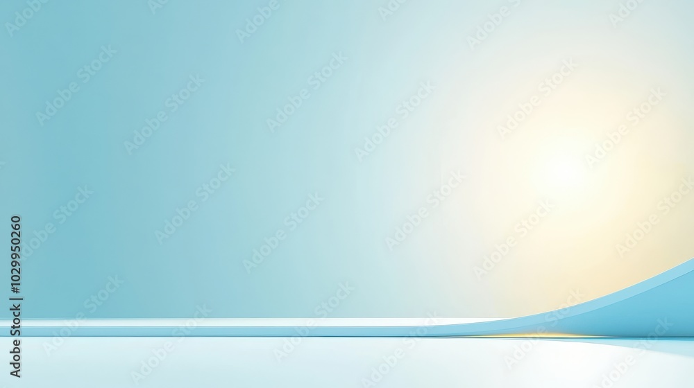 Poster muted light blue background with smooth gradients, creating a soft and relaxing visual effect.
