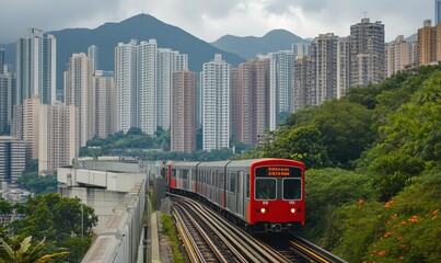 Obraz premium Skyscrapers from the highland walk train