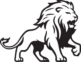 Lion Vector Black Silhouette Design For T-Shirt