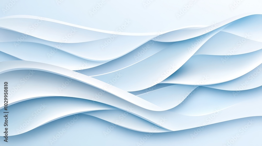 Poster seamless light blue pattern background with wavy lines, perfect for modern design projects.