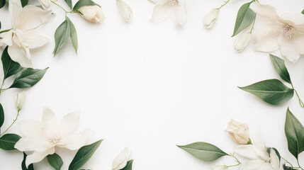 Ultra-Realistic Floral Frame with Dainty Blooms and Greenery for Decorative Purposes