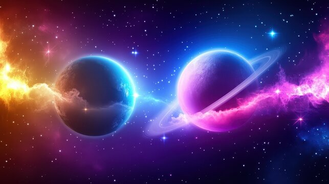 Stunning galaxy stars background with glowing celestial bodies and deep space hues, creating a surreal night sky.