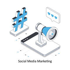 Social media marketing  Isometric stock illustration. EPS File stock illustration
