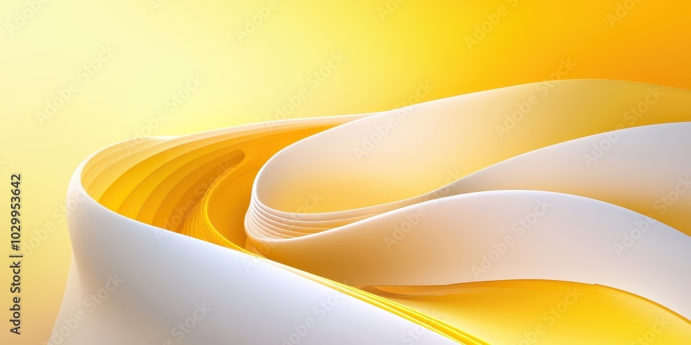 Poster yellow abstract background with bold, curved lines and soft blending for a modern look.