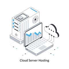 Cloud Server Hosting  Isometric stock illustration. EPS File stock illustration