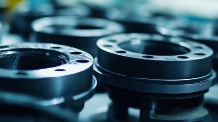 Close-up of Industrial Rubber Gaskets and Seals for Machinery Generative AI