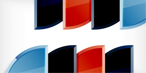 Abstract background - circles and round triangles with 3d effect. Vector Illustration For Wallpaper, Banner, Background, Card, Book Illustration, landing page