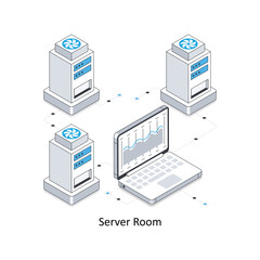 Server Room  Isometric stock illustration. EPS File stock illustration