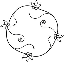 Floral Swirls Frame Decorative Design Element
