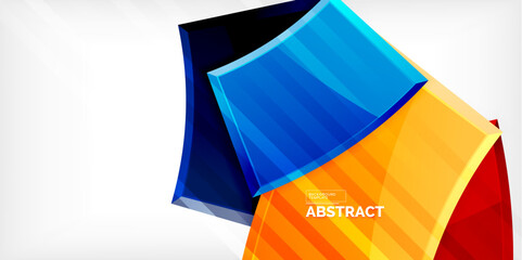 Round 3d shapes, plates background. Creative composition design template