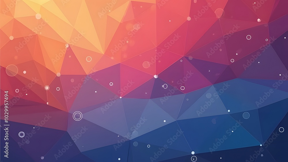 Aufkleber abstract polygonal background. triangles with dots and lines. illustration generated by ai