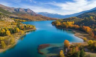 Fototapeta premium Puigcerda Lake in Autumn