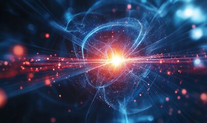 Obraz premium Quantum Physics Science Background