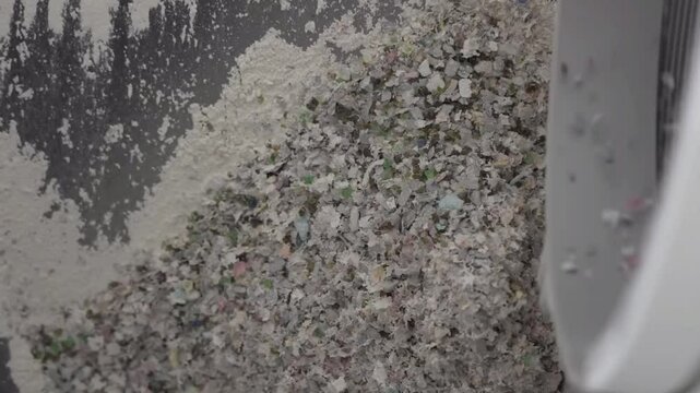 The glass bottles are crushed into small pieces.