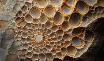 Spider web shape pattern of agatized fossil coral