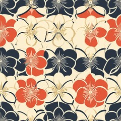 Obraz premium Floral Seamless Pattern Design in Warm Tones