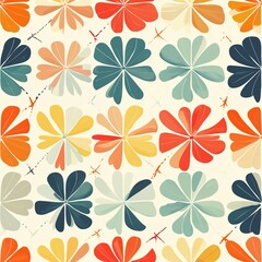 Colorful Floral Pattern Design for Textiles