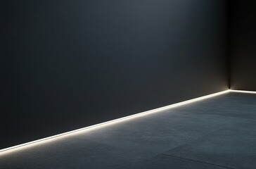 led illumination of a black wall