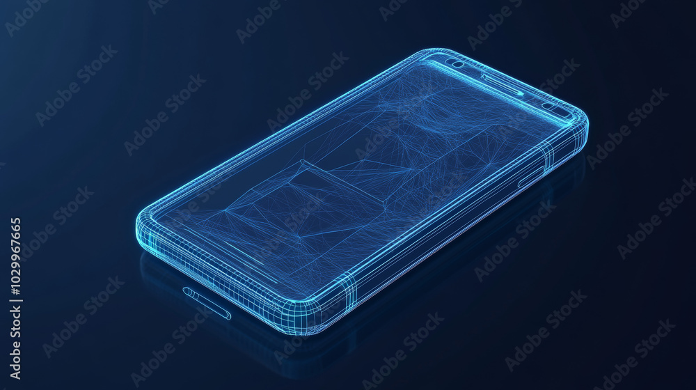 Poster this is a design for a smartphone with a 3d display. the phone uses innovative technology to create 