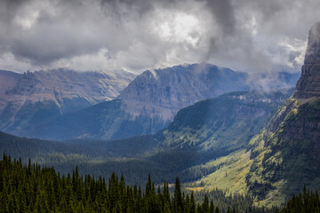 Mountainous scenery in Glacier National Park, Montana