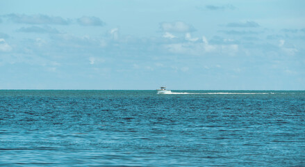 boat in the sea key largo Florida