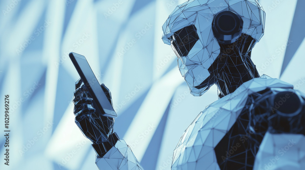 Poster this shows a virtual assistant using ai to understand your voice. it's a simple, low-resolution illu