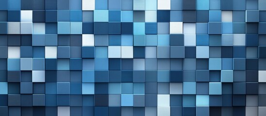 Minimalist Pixel Art Pattern in Blues and Greys for Technology and Design Concepts Generative AI
