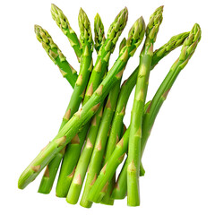 Fototapeta premium Fresh Green Asparagus Spears Isolated Black Background