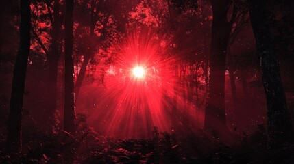 Fototapeta premium Red Forest Sunrise