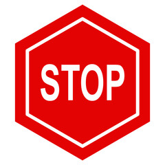 Red Stop Sign isolated on white background.