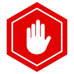 stop hand sign symbol or icon vector illustration.