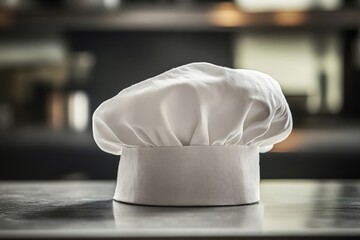 white chef hat mockup on kitchen table