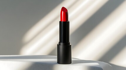Bold Red Lipstick on Minimalist Surface