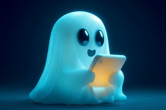 ghost talking on cel phone 