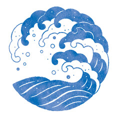 波丸　和風の丸い波のイラスト