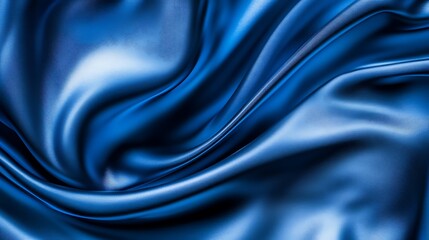 Fototapeta premium Abstract Blue Satin Fabric Draped Background for Elegant Designs Light Gradient Background with Room for Typography