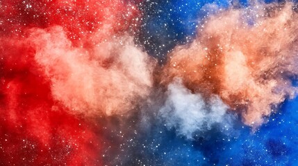Abstract background with red and blue colors and a milky way effect, perfect for creating posters or backgrounds
