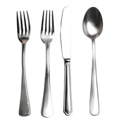 Shiny Silverware Set Forks, Knife, and Spoon
