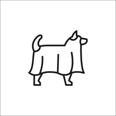 Mummy Dog icon. Simple Halloween-themed cat wrapped like a mummy, ideal for social media, app, and web design. Vector illustration