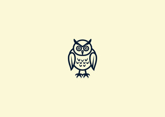 Vector illustration of Luxury Owl Logo Design