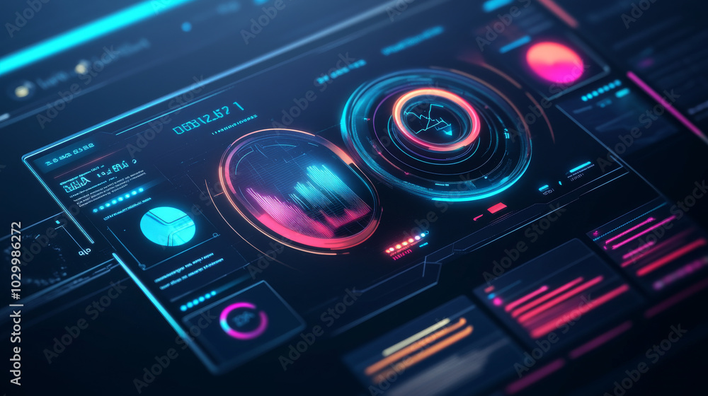 Poster a software developer is designing a new app with a futuristic, 3d look. this app uses open-source co