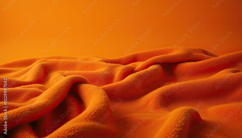 Poster terracotta fabric with a smooth, flowing texture. the fabric drapes over the surface creating a sens