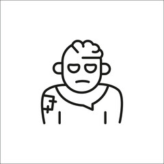 Zombie icon. Simple zombie rising from the ground, ideal for Halloween-themed social media, app, and web design. Vector illustration