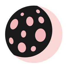 Cartoon full moon clipart in minimalist style. Celestial hand drawn vector illustration.