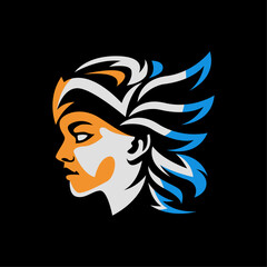 ILLUSTRATION 124 ABSTRACT VECTOR ART OF VALKYRIE HEAD