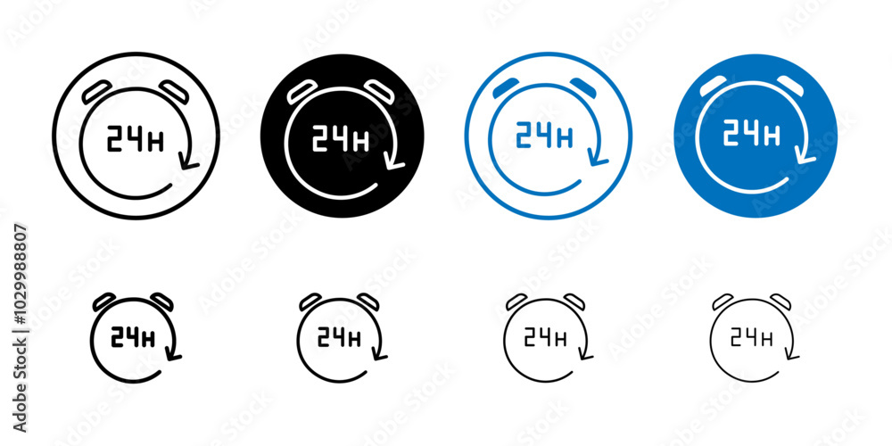 Aufkleber 24 hours icon Outline vector for web ui