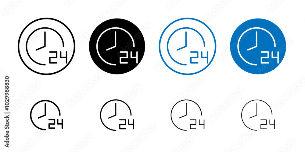 Poster 24 hrs icon Outline vector for web ui
