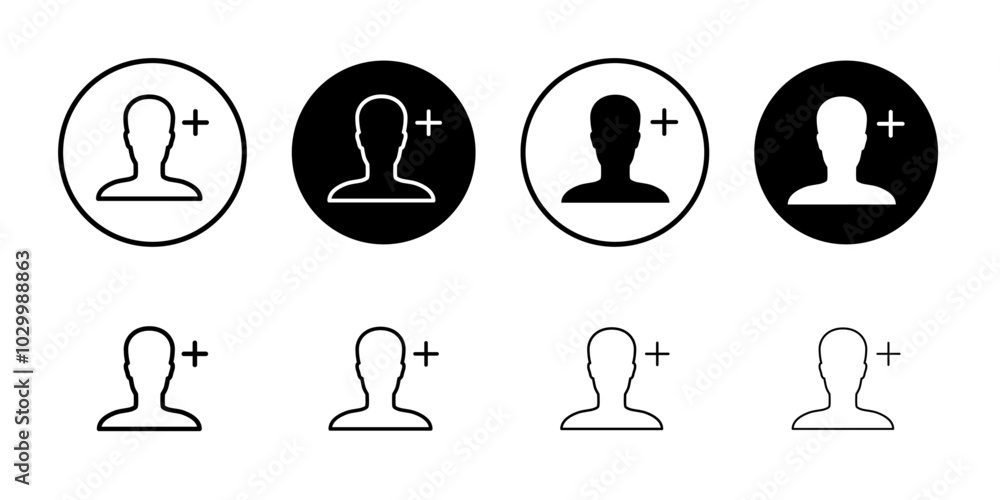 Poster Add user icon Outline vector for web ui