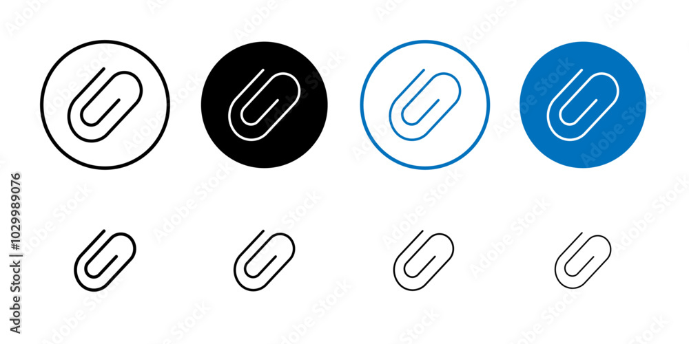 Aufkleber attachment clip icon outline vector for web ui